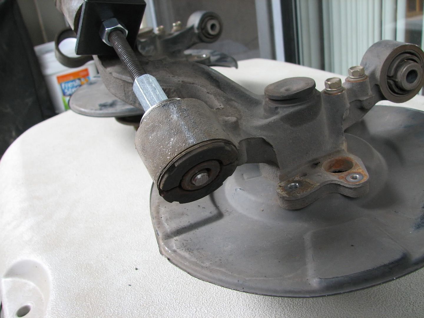 Joshua's Blogapalooza Rear Knuckle Bushing Removal Tool In Action